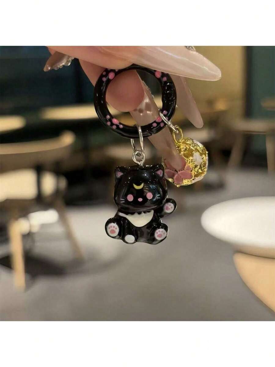 Keychain Student Backpack Cute Pendant Girl Bag Accessories - 黑色 - 查看 1