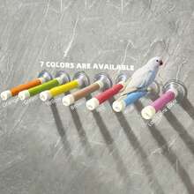 7-Color Bird Bath Perch With Suction Cup Base, Parrot Shower Perch, Window And Shower Adhesive Installation, Easy To Clean, Sturdy Installation, Comes With 1 Replacement Strap, Suitable For Smooth Surfaces - Multicolor - View 4