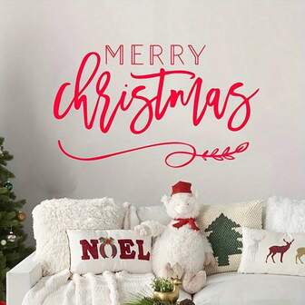 56x33cm Merry Christmas Holiday Decoration Wall Sticker For Living Room Bedroom