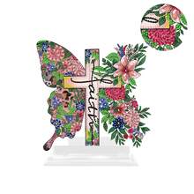 Kit de pictură cu diamant 2D plat, 1 buc., DIY, pentru adulți, pentru obiecte de birou, model cruce și fluture floral, potrivit pentru începători, decorativ pentru Halloween, Crăciun, cadouri de Ziua Îndrăgostiților, cadou ideal