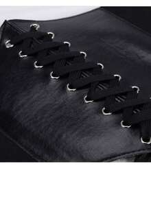 larrycard Women Corset Punk Black Wide Belt Leather Slimming Body Belts For Women Cummerbunds Elastic High Waist Belt Female Dress Corsets