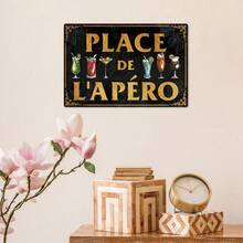 Putuo Decor Putuo Decor 1 pièce Panneau métallique vintage français, La Prière de l'Apéro, Décoration murale pour maison, ferme, bar, pub, club, Man Cave, 7,8 x 11,8 pouces