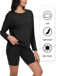 TELALEO 4 Packs Workout Plus Size T Shirts For Women, Short Sleeve Baggy Athletic Gym Shirts Tops Tees - Multicolor - View 5