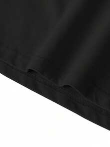 Camiseta casual de manga corta, cuello redondo, ajustada, con gráfico de letras impreso, para hombres, para amigos - Negro 2 - Ver 3