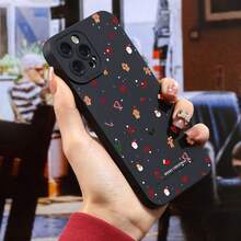 Funda de Teléfono con Patrón Navideño y Ojos de Ángel Escarchados para iPhone 17 aire/16/15/14/13/12/11. Profesional máximo 14/15 más dieciséis E 12/13MINI, X/XR/XSMax, compatible con Samsung Galaxy UN 03/A03core/A04/A04E/A05/A05s/A06/A12/A13/A15/A16/A21s/A24/A25/A32/A34/A35/A54/A55/A81,S10E/S20/S21/S22/S23/S24 FE/Plus/Ultra, F15, M35/M55 Funda para teléfono móvil para Note10/Note10Plus/Note20/Note20Ultra, carcasa suave de TPU, adecuada tanto para hombres como para mujeres, simple y elegante, protección anti-caída. - Negro - Ver 3