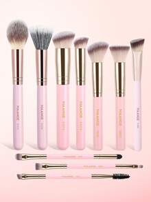 MAANGE 8/9/10/12 件套化妆工具套装,包含 7 支化妆刷 + 5 个粉扑配件,包括腮红刷、粉底刷、眼影刷、睫毛刷、眉刷、唇刷、修容刷、散粉刷和遮瑕刷。化妆工具套装,化妆刷套装,化妆刷套装,化妆刷套装,全套化妆工具,化妆刷套装,化妆刷套装,化妆礼盒套装 - 粉色 - 查看 15