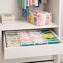 Kit Of 10 Drawer And Closet Organizers, Size S, For Organizing Baby Clothes, Underwear, Jewelry, And Socks - trắng - Xem 2