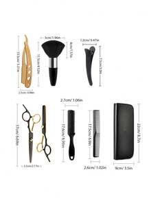 Set de 10 piezas de cortadora de pelo profesional - Kit de herramientas premium para barbería que incluye cortadoras, recortadoras, peine básico, cepillo de limpieza, suministros para salón de belleza y estilismo - Multicolor - Ver 9