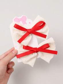 2个装女孩蝴蝶发夹，可爱刘海，简约儿童发饰 - 彩色 - 查看 12