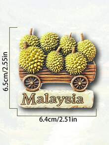 1pc 3D Fridge Magnet, Travel Souvenir From Philippines, India, Malaysia, Brunei - Multicolor - View 14