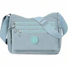 Bolso Crossbody para Mujer de Nailon Impermeable – Bolso de Hombro para Mujer, Bolso Bandolera con Múltiples Bolsillos y Correa Ajustable, Ideal para Viajar o Escuela - Azul claro - Ver 5
