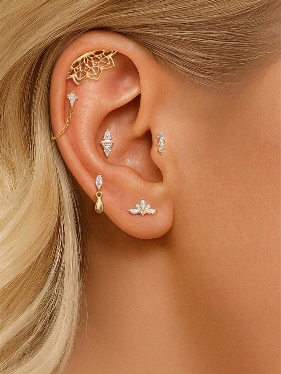 1Pc Hollow Lotus Butterfly 925 Sterling Silver Stud Earring Vintage Minimalist Jewelry Wedding Party Jewelry Gift For Her Fine Jewelry