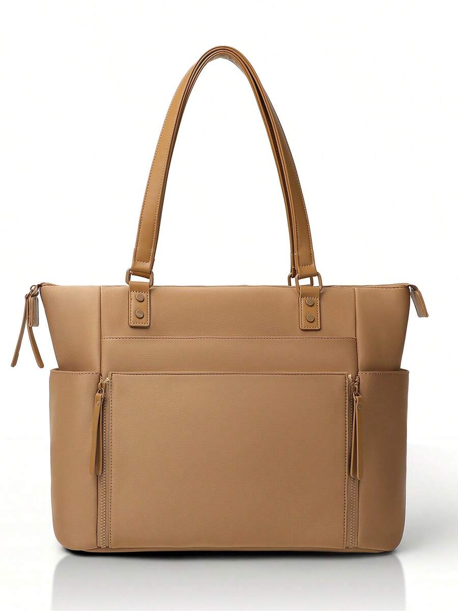 Diaper Bag Backpack Neoprene Diaper Bag Tote, Pañaleras Para Bebe With Changing Station,14 Pockets Large Capacity Travel Baby Bag For Mom, Convertible Diaper Tote, Brown - 棕色 - 查看 1