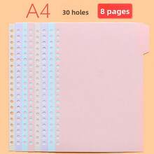 8pcs/Set Loose Leaf Divider Pages, Colored Separation Sheets For Notebooks, Diaries, Planners - Pink, Purple, Green, Blue - Learning Supplies, Back To School, Office Stationery, Birthday, Thanksgiving Gifts, School Prizes And Rewards