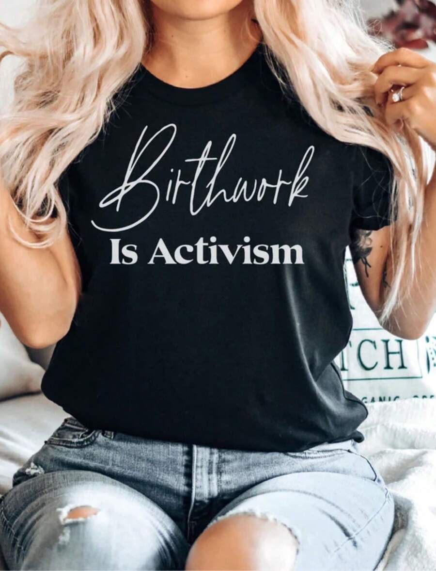 Birthwork Is Activism - Doula Midwife Nurse OB, Obstetrics Shirt, OBGYN Shirt, Obstetrician Shirt, Premium Mens Womens Unisex Adult Shirt - 黑色 - 查看 1