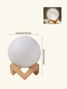 Lampada a forma di luna da 12cm, lampada d''atmosfera creativa per comodino, globo lunare in legno con 7 colori cangianti per camera da letto, decorazione per la casa, luce notturna LED, regalo di compleanno per ragazzi e ragazze, disponibile in 8cm/10cm/14cm/giallo/7 colori