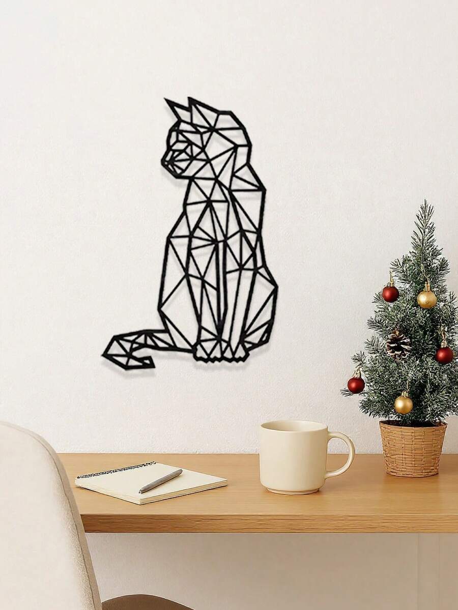 "Boho Chic Wrought Iron Cat Wall Art - Modern Geometric Metal Cat Decor For Wall | Handcrafted 3D Wall Hanging Sculpture For Home & Office Decor | Aesthetic Room Decor For Cat Lovers | Unique Gift Idea For Women & Men | Minimalist Animal Wall Art |  Apartment & Dorm Room Decor | Laser Cut Metal Art For Living Room, Bedroom, Bathroom | Cute Kitty Decor For Halloween & Housewarming | Stylish Wall Décor For Kitchen, Hallway | Funny Cat Lover Gifts | Black Cat Decor For Witchy Aesthetic | Scandinavian Style Home Accents | Farmhouse Wall Hanging Decor | Gifts For Her | Pet Lover Birthday Present",Room Decor,Halloween Decor,Home Decor,Bathroom Decor,Bedroom Decor,Kitchen Decor,Wall Decor,House Decor, Room Decoration Stuff,Living Room Decor - 彩色 - 查看 1