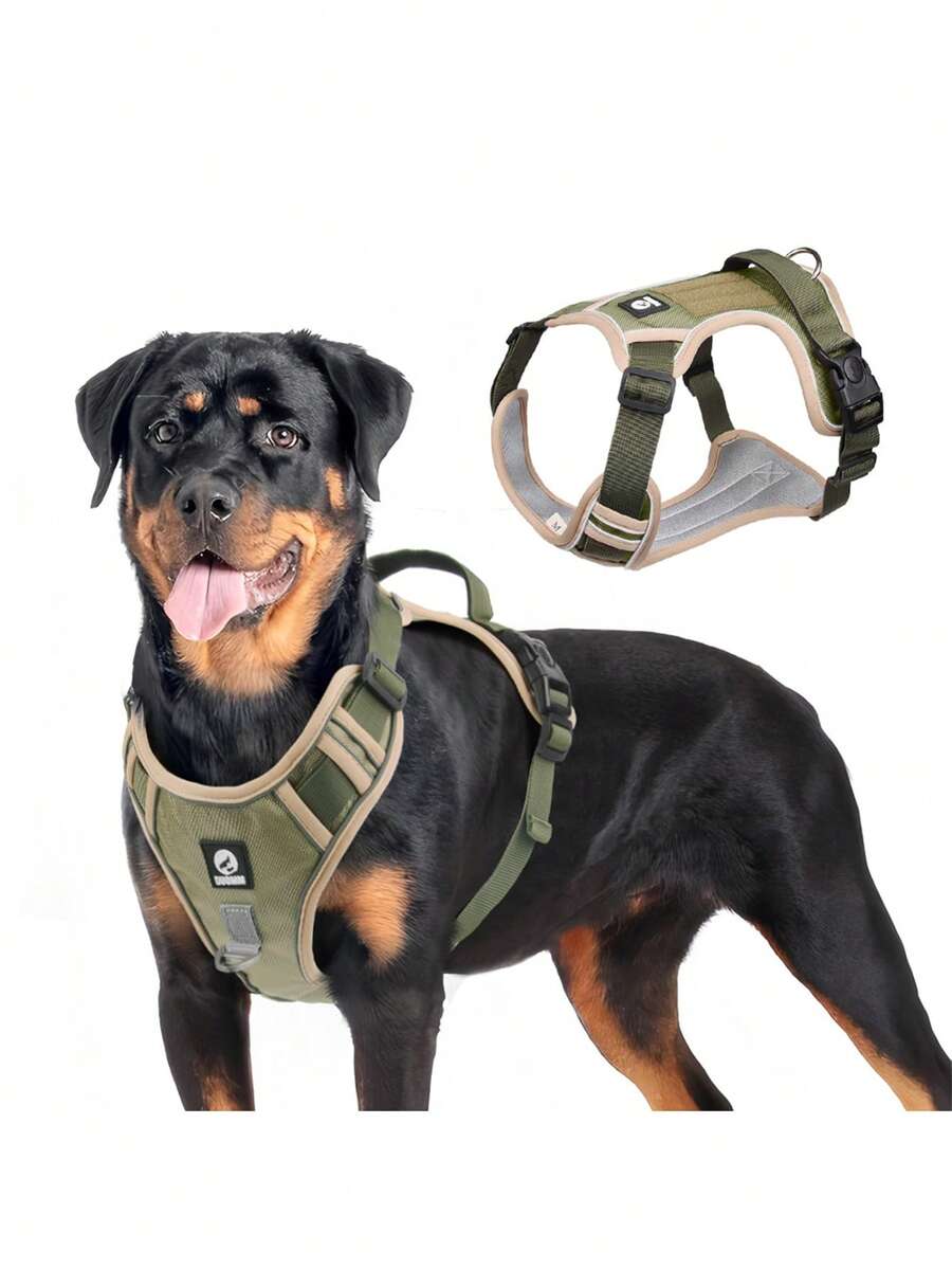 1 Set Brustgeschirr + Leine für Haustiere, reflektierendes Brustgeschirr-Weste für große Hunde, Spazierenleine, Kausprutz- und Nicht-Würge-Oxfordstoff-Material, Outdoor-Haustierzubehör