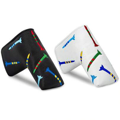 ​Colorful Nail Stripe Putter Head Cover - Protective Stylish Accessory For Young Golfers & Style Lovers | Perfect For Daily Practice, Tournament Matches & Casual Outings