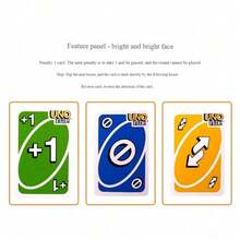 Mattel 美泰游戏 UNO FLIP！双面卡牌游戏，家庭聚会桌游，采用明暗双面卡牌机制，适合 7 岁及以上旅行者（112 张卡牌） - GDR44 美泰 UNO 翻轉撲克牌 - 查看 8