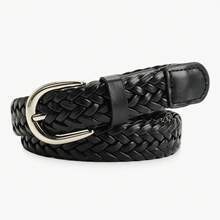 1 Piece Fashionable,  Office-Style Women's Belt – Hole-Free, Faux Leather Woven, Decorative - 白色 - 查看 1