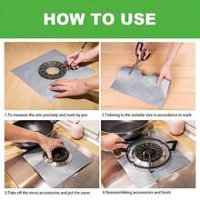 Protectores para estufas de gas (10 piezas), antiadherentes, reutilizables, resistentes al calor y fáciles de limpiar.