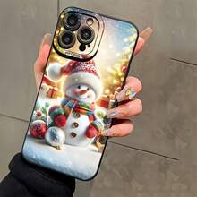 Una funda de teléfono moderna y creativa con un tema de muñeco de nieve navideño - diseño a prueba de golpes y resistente a caídas, resistente a la suciedad y duradera, compatible con  17/17 Pro/17 Pro Max/17 Air/ 16/16 Pro/16 Pro Max/16 Plus/ 15/15 Pro Max/15 Pro/15 Plus/ 14/14 Pro/14 Plus/14 Pro Max/ 13/13 Pro/13 Pro Max/12/12 Pro/12 Pro Max/11/11 Pro/11 Pro Max/XR/X/XS/XS Max, funda antivirus y protección integral, el regalo de cumpleaños perfecto para el novio o la novia o para uno mismo. - Negro 743 - Ver 6