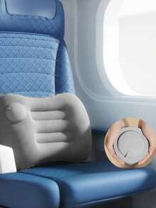 Almohada de siesta portátil para viajes, almohada de apoyo lumbar, almohada de cuello de rebote lento, accesorio para el descanso en la oficina, almohada cervical para viajes en avión, desmontable y lavable a máquina, con bolsa de almacenamiento, artículos esenciales de viaje para el apoyo cervical, accesorios de viaje, vacaciones, verano, regreso a la escuela