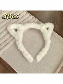 Cute 1 Pc Women's Cat Ear Headband, Autumn/Winter Style, Fashionable And Versatile For Daily Wear, Face Washing, Makeup, And Outfit Matching Leopard Print,Hairband,Hair Hoop Headbands