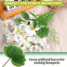 200 Pcs Artificial Leaves, 4.13x1.3 Artificial Green Leaves Faux Wired Single Wire Leaf Fake Leaf For Flower DIY Home Decorative Bouquet Wreaths Wedding