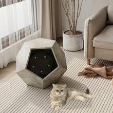 66CM Modern Pet Furniture Cat Carrier Side Table, Sofa Side Table, Planter MDF Multifunctional Furniture, Cement Gray