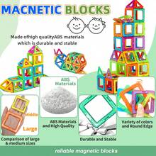 磁性积木玩具适合3 4 5 6 7 8岁以上男孩女孩升级马卡龙城堡积木套装适合幼儿STEM创造力/教育玩具适合3-6岁儿童节日生日礼物 - 彩色 - 查看 8