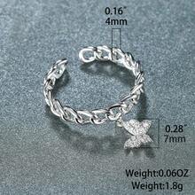 Một Retro Vàng Hai lớp V Thiết kế Thanh lịch Buổi tiệc Nhẫn Với Trắng Khối Zirconia  Đối với phụ nữ - mở vòng đơn - Xem 11