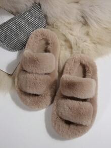 2025 Nuevas pantuflas esponjosas de talla grande para mujeres, pantuflas de suela gruesa y de felpa para uso interior y exterior, antideslizantes, para otoño/invierno