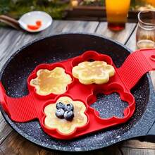 1PC Pancake Maker Non-Stick Cooking Tools Round Heart Square Flower Pancake Maker Egg Cooker Frying Pan Egg Mold Kitchen Baking Accessories, Kitchen Cooking Supplies - Multicolor - View 4