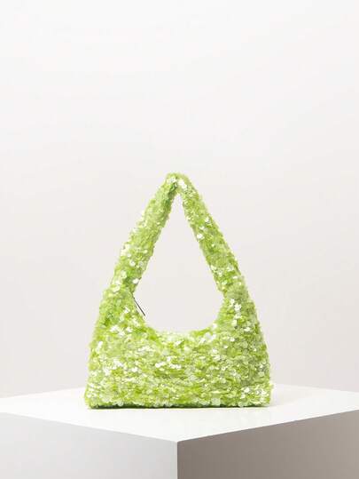 Sequin Shoulder Bag, Bridal Party, Glittering Sequin Shoulder Bag, Prom Bag, Prom Accessories, Elegant Women's Bag, Wedding Items (Pattern Random)