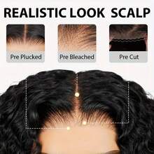 5X5 Wear And Go Glueless Wigs Human Hair Pre Plucked Pre Cut Water Wave Human Hair Wig 250% Density Glueless Lace Front For Women Natural Black 100% Human Hair - Natural Black - 查看 7
