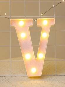 粉色LED字母数字灯,闪亮字母数字发光标志,字母A-Z,数字0-9,仙女灯,爱心,电池供电灯,最佳礼物,适合圣诞节装饰、房间装饰、卧室装饰、生日装饰、派对装饰、婚礼装饰、情人节装饰、墙面装饰和周年纪念派对,发光气球架数码相框。 - 粉色 - 查看 53