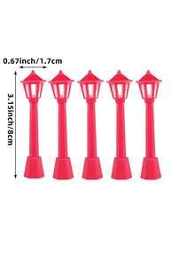 5pcs Mini Micro Christmas Street Light Models For Indoor And Outdoor Decoration Micro Landscape Garden Lighting Accessories, Creative Ornaments For Holiday Home Decoration And Scene Design ﻿ Christmas Decorations Room Decor Winter
