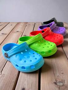 CLOGGS F.W. Sandalias Clogg Tipo zueco con cinta de ajuste al talón para Bebé Cómodas Antideslizantes playa o baño - Negro - Ver 6