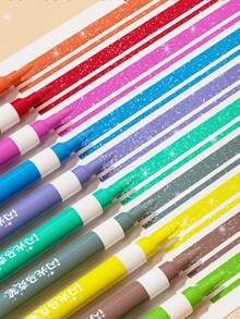 1pc Glitter Marker Pens 24/36/48/60 Colors, High-Quality Pigment Markers For Sketching, Coloring, Waterproof And Smudge-Proof, Art Supplies