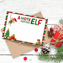 Whaline 50 张圣诞精灵便条卡 4 x 6 英寸精灵字母节日文具空白贺卡适用于圣诞节冬季节日派对用品 - 彩色 - 查看 2