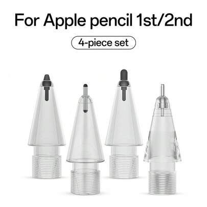 1/2/3/4入 微晶彈性筆尖替換頭，相容 Apple Pencil 第1代/第2代 Pro，靜音防滑耐用筆尖