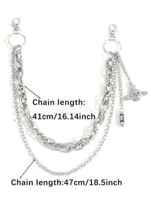 1 件时尚朋克风格复古水钻镶嵌星球骷髅子弹装饰裤链，百搭配饰，适合男士、派对、万圣节礼物