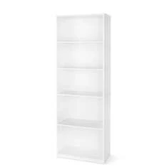 Mainstays 5-Shelf Bookcase With Adjustable Shelves, White