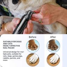 1 قطعة مبرد أظافر كهربائي للحيوانات الأليفة، مقص أظافر كهربائي للقطط والكلاب، أداة تجميل مبرد أظافر للحيوانات الأليفة، اكسسوارات للقطط والكلاب، قابل للشحن عبر USB، هادئ وقابل للحمل، عجلة طحن ماسية، تشغيل بلمسة واحدة، سهل التعامل مع مشاكل أظافر الحيوانات الأليفة، مناسب للقطط والكلاب الكبيرة والمتوسطة والصغيرة