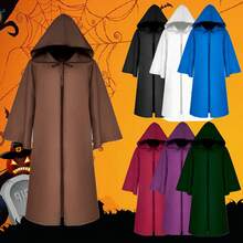 Carnival Halloween Festival Party Cosplay Costume, 2025 New Cosplay Costume Cosplay Grim Reaper Cloak Medieval Cloak, Stage Performance Costume Halloween - 星戰披風-白色 - 查看 2