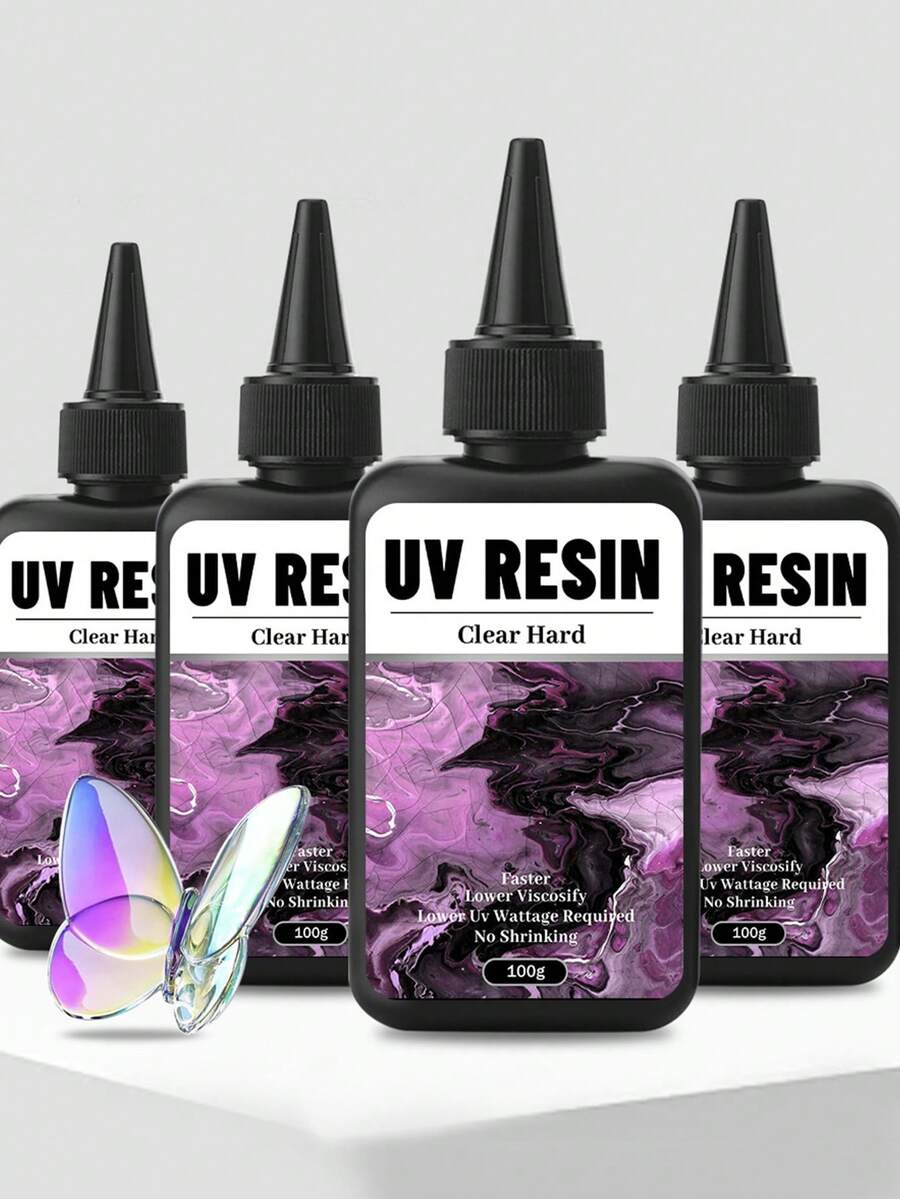 透明 UV 树脂套装 - 100 克至 500 克规格，高光泽环氧树脂，适用于珠宝制作、铸造和涂层、DIY 工艺品和艺术用品、树脂、工艺品 - 無色 - 查看 1