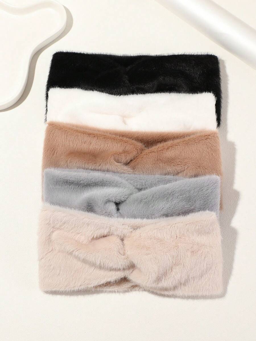 1pc Cute & Cozy Solid Color Plush Bow Headband, Suitable For Daily Life, Outings, Decorative Styling For Women Fall Hair Accessories Autumn Women Bandana Sport Sweatband Yoga Hair Wrap Workout Winter Hair Band For Vacation Outfits Woman Elegant Scarf Summer Outfits - Multicolor - View 1
