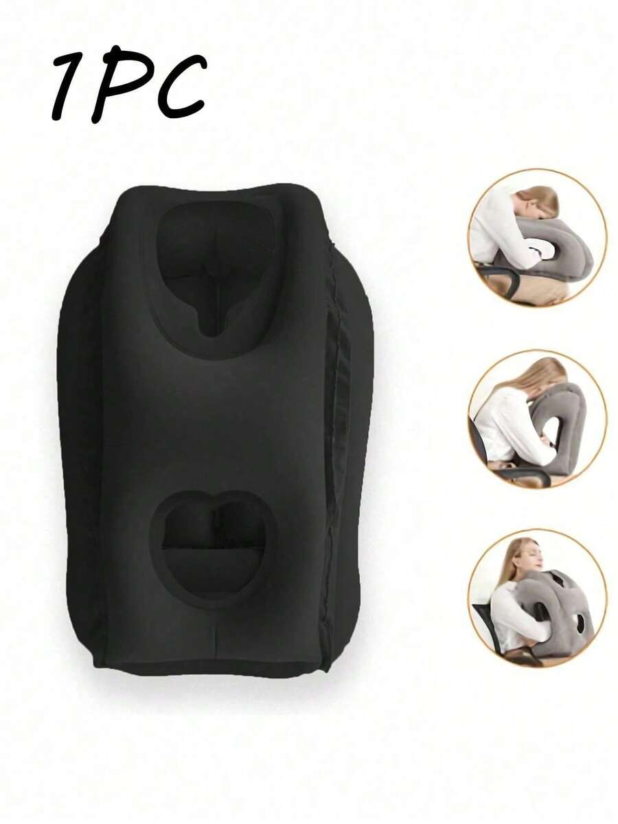 1 件飞机用充气旅行枕，睡眠用颈部气枕，旅行枕，便携式头部颈部休息充气枕，避免颈部和肩部疼痛，舒适的头颈腰部支撑枕，用于飞机、汽车、公共汽车和办公室